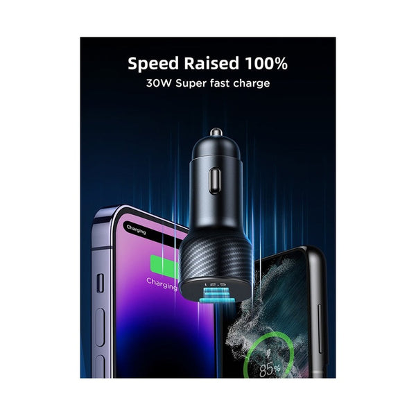 Joyroom JR-CCD04 30W 2PD+1QC Digital Display Car Charger