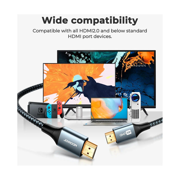 Joyroom SY-20H1 4K HDMI to HDMI Cable 2.0 High-Speed Nylon Braided 2M - Gray