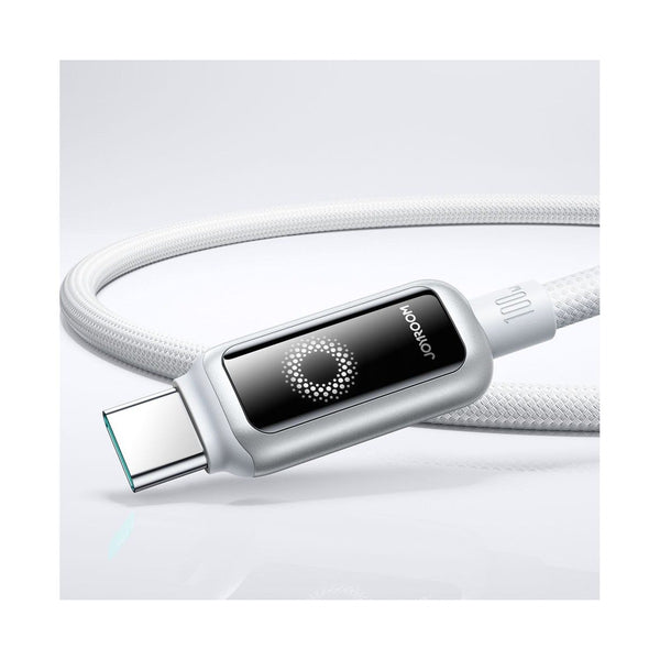 Joyroom StarFlight Series Auto Power-Off Fast Charging Data Cable Type-C to Type-C 100W - White