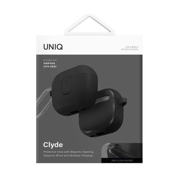UNIQ CLYDE AIRPODS 4TH GEN (2024) LOCK CASE - CHARCOAL (CHARCOAL/DARK GREY)