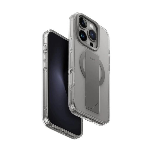 UNIQ HYBRID IPHONE 16 PRO (2024) 6.3 HELDRO MAX MAGCLICK WITH CAMERA STAND - LUCENT (CLEAR)