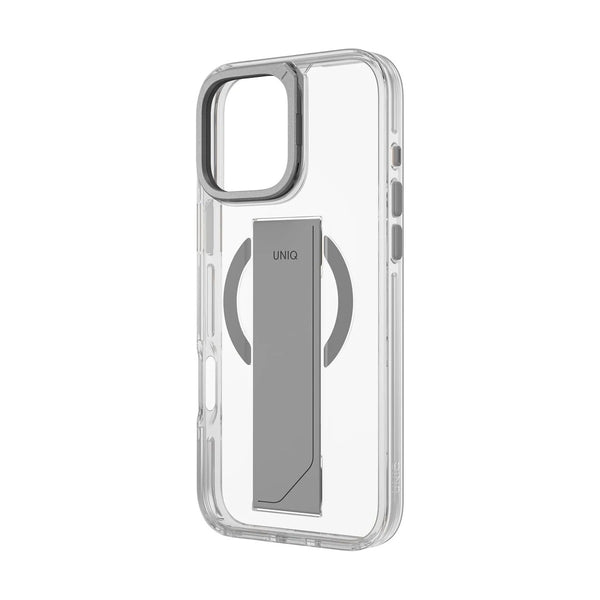 UNIQ HYBRID IPHONE 16 PRO (2024) 6.3 HELDRO MAX MAGCLICK WITH CAMERA STAND - LUCENT (CLEAR)