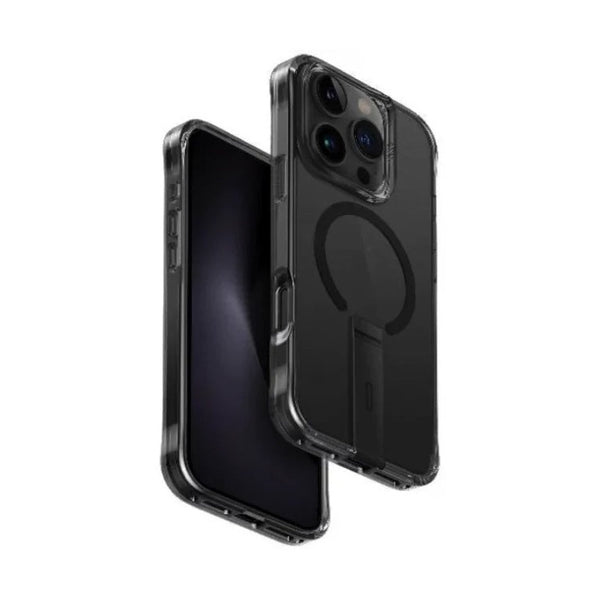 UNIQ HYBRID IPHONE 16 PRO (2024) 6.3 MAGCLICK CHARGING ELEVA WITH VERTICAL STAND - CARBON (BLACK)