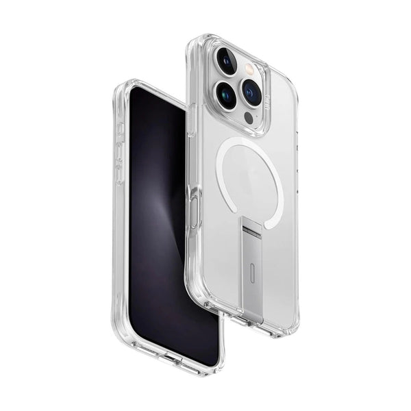 UNIQ HYBRID IPHONE 16 PRO (2024) 6.3 MAGCLICK CHARGING ELEVA WITH VERTICAL STAND - LUCENT (CLEAR)