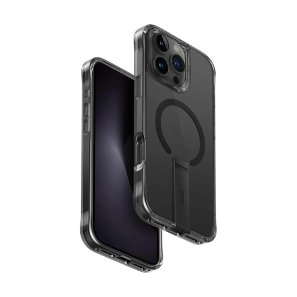 UNIQ HYBRID IPHONE 16 PRO (2024) 6.9 MAGCLICK CHARGING ELEVA WITH VERTICAL STAND - CARBON (BLACK)