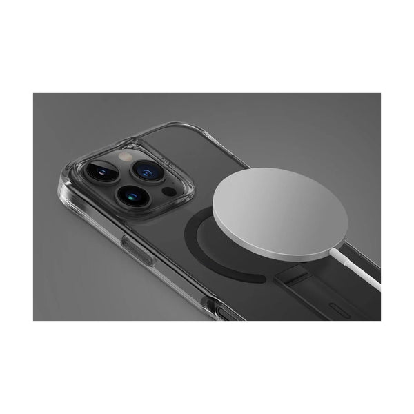 UNIQ HYBRID IPHONE 16 PRO (2024) 6.9 MAGCLICK CHARGING ELEVA WITH VERTICAL STAND - CARBON (BLACK)