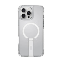 جراب UNIQ Eleva لهاتف iPhone 16 Pro 6.9، شفاف من سلسلة Lucent، مع مسند MagClick