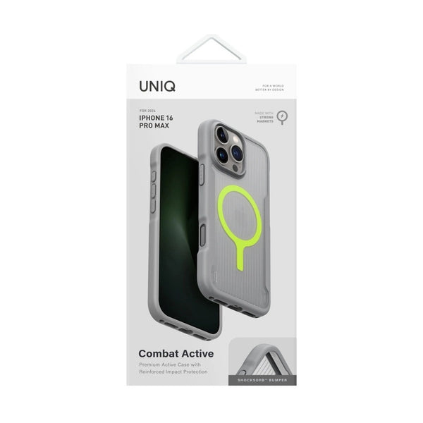 UNIQ HYBRID IPHONE 16 PRO MAX MAGCLICK CHARGING COMBAT ACTIVE - STONE GREY