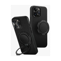غطاء UNIQ Keva Air لهاتف iPhone 16 Pro Max بلون كربون أسود - مع تقنية MagClick GripFit