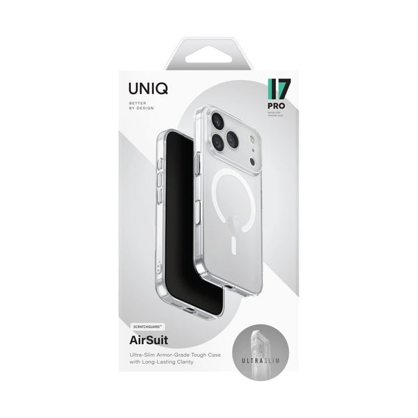 UNIQ HYBRID IPHONE 17 PRO MAGCLICK CHARGING AIRSUIT - GLOSSY CLEAR/WHITE