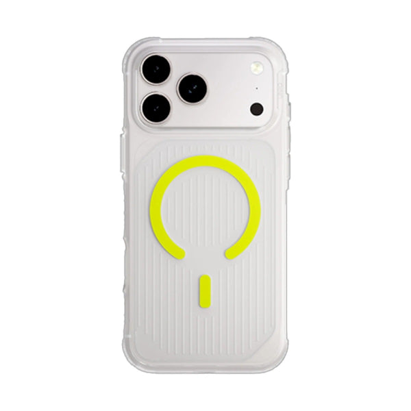 UNIQ HYBRID IPHONE 17 PRO MAX MAGCLICK CHARGING COMBAT ACTIVE - FROST CLEAR / LUME-LIME