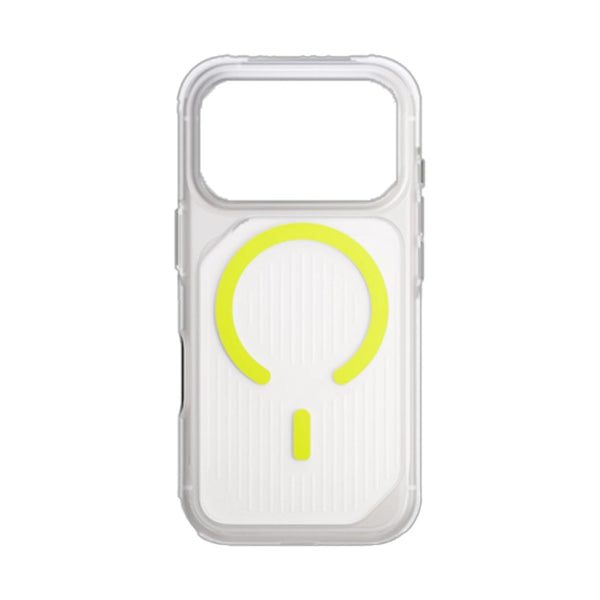 UNIQ HYBRID IPHONE 17 PRO MAX MAGCLICK CHARGING COMBAT ACTIVE - FROST CLEAR / LUME-LIME