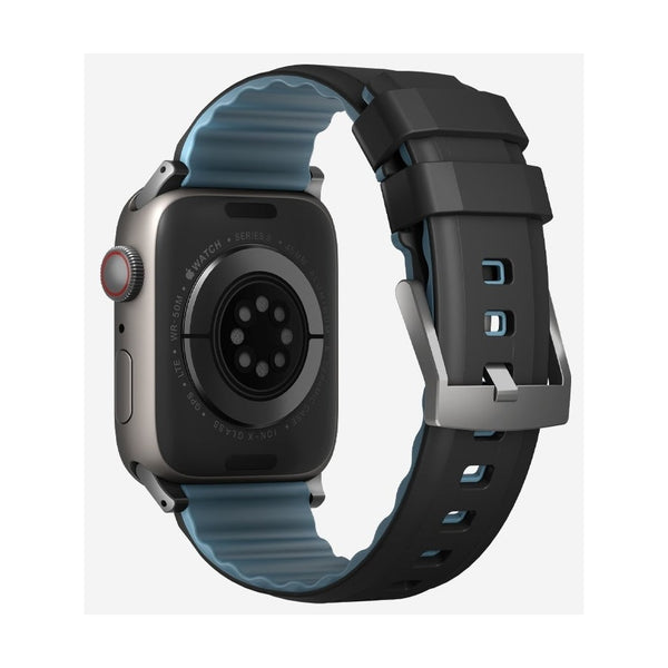 UNIQ LINUS AIROSOFT SILICONE APPLE WATCH STRAP 49/45/44/42MM - MIDNIGHT BLACK (BLACK)