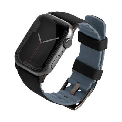 UNIQ LINUS AIROSOFT SILICONE APPLE WATCH STRAP 49/45/44/42MM - MIDNIGHT BLACK (BLACK)