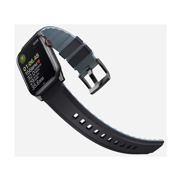 UNIQ LINUS AIROSOFT SILICONE APPLE WATCH STRAP 49/45/44/42MM - MIDNIGHT BLACK (BLACK)