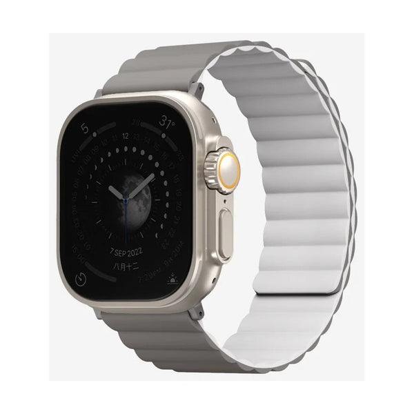 UNIQ REVIX REVERSIBLE MAGNETIC APPLE WATCH STRAP 49/45/44/42MM - ASH GREY/ DOVE WHITE