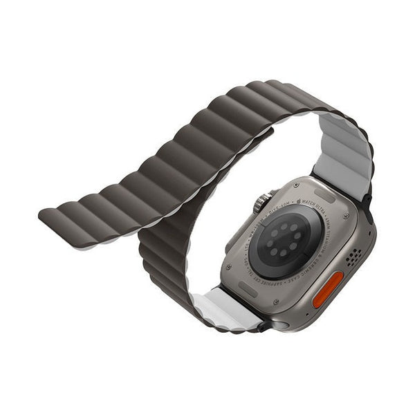 UNIQ REVIX REVERSIBLE MAGNETIC APPLE WATCH STRAP 49/45/44/42MM - ASH GREY/ DOVE WHITE