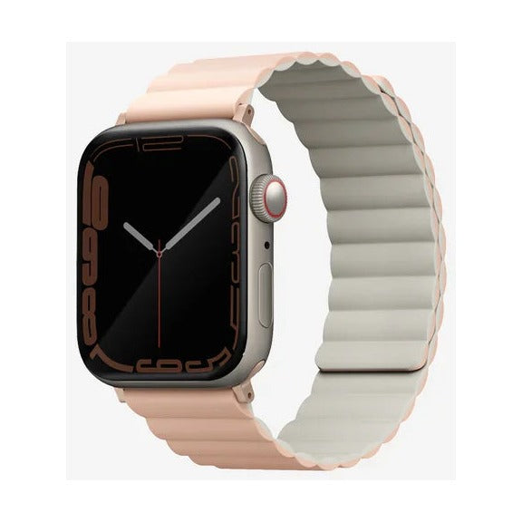 UNIQ REVIX REVERSIBLE MAGNETIC APPLE WATCH STRAP 49/45/44/42MM - BLUSH (PINK/BEIGE)
