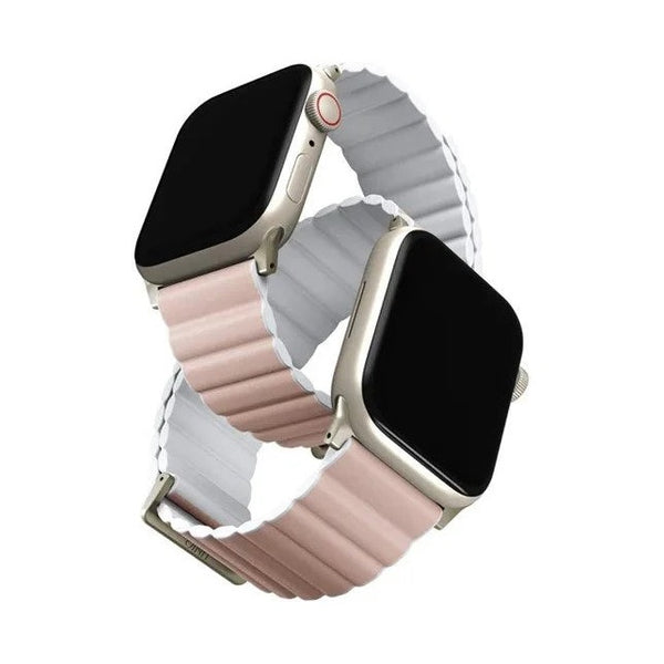 UNIQ REVIX REVERSIBLE MAGNETIC APPLE WATCH STRAP 49/45/44/42MM - BLUSH (PINK/BEIGE)
