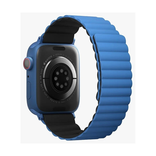UNIQ REVIX REVERSIBLE MAGNETIC APPLE WATCH STRAP 49/45/44/42MM - CASPIAN (BLUE/BLACK)