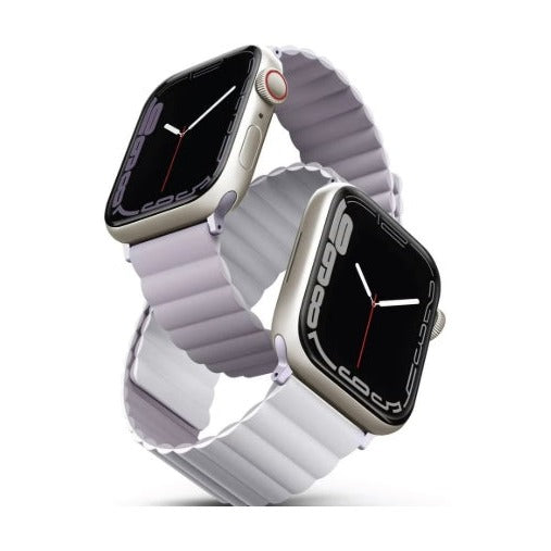 UNIQ REVIX REVERSIBLE MAGNETIC APPLE WATCH STRAP 49/45/44/42MM - LILAC (LILAC/WHITE)