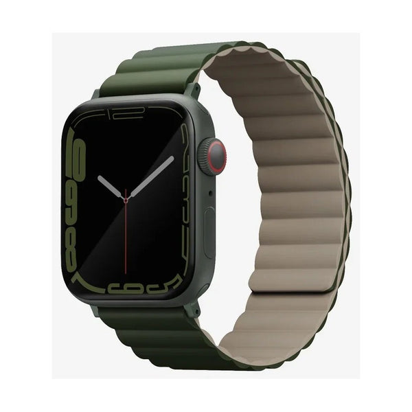 UNIQ REVIX REVERSIBLE MAGNETIC APPLE WATCH STRAP 49/45/44/42MM - PINE (GREEN/TAUPE)
