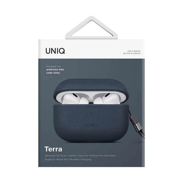 UNIQ TERRA GENUINE LEATHER AIRPODS PRO 2ND GEN (2022) CASE - SPACE BLUE