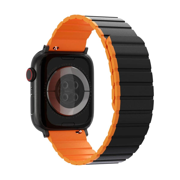 Wiwu - 42/44/45/49 Magnetic Silicone Watch Band Wi-Wb001 Black+Orange