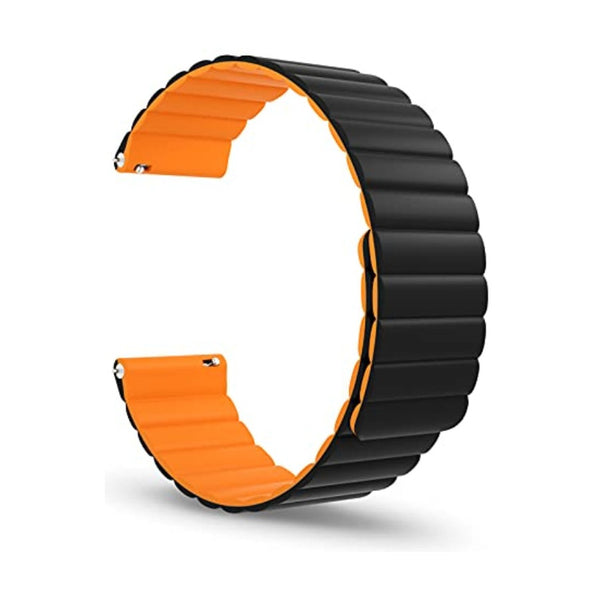 Wiwu - 42/44/45/49 Magnetic Silicone Watch Band Wi-Wb001 Black+Orange