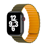 WiWU Apple Watch Band 42-49mm Navy Yellow - Magnetic Silicone Strap