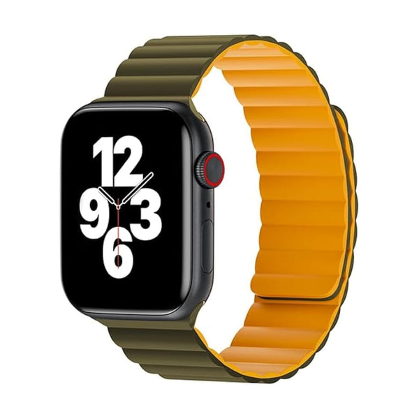 Wiwu - 42/44/45/49 Magnetic Silicone Watch Band Wi-Wb001 Navy+Yellow
