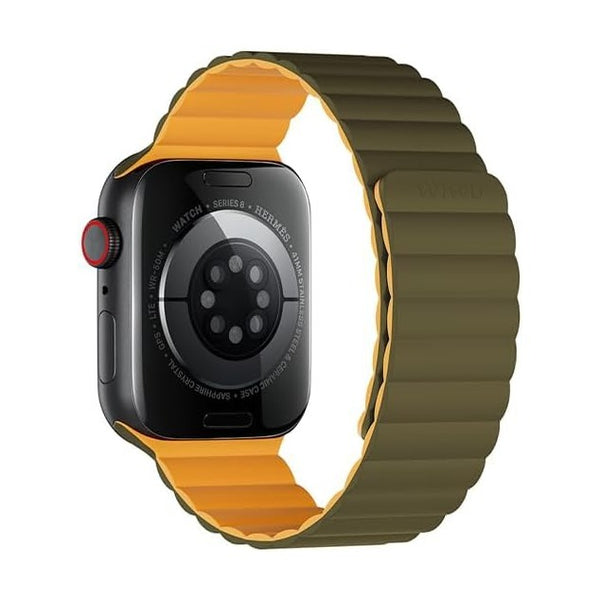 Wiwu - 42/44/45/49 Magnetic Silicone Watch Band Wi-Wb001 Navy+Yellow