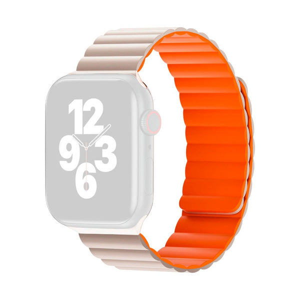 Wiwu - 42/44/45/49 Magnetic Silicone Watch Band Wi-Wb001 Starlight+Orange