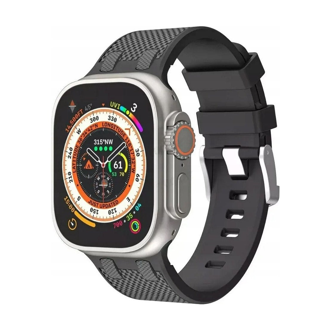 WiWU WB015 Apple Watch Band 42-49mm Black - Soft Silicone Strap