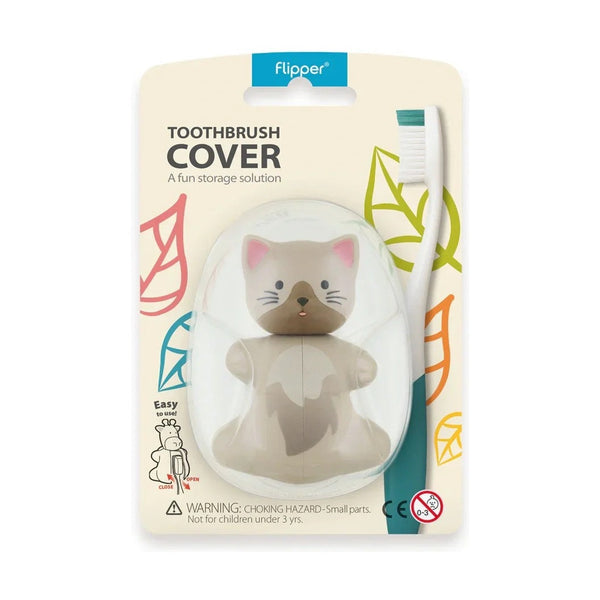 Flipper - Toothbrush Cover & Toothbrush Flp Fun Animal Combo Pack / Cat
