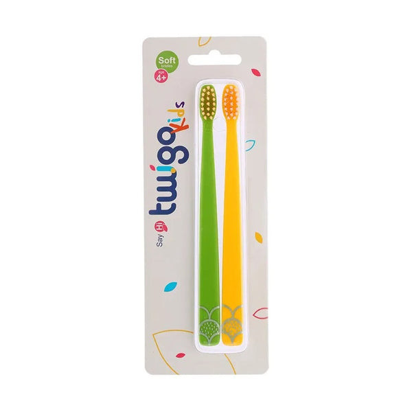 Flipper - Toothbrush Flp Twigo Kids / Green & Yellow - 2Pcs