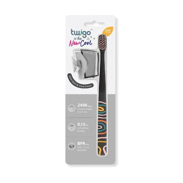 Flipper - Toothbrush Cover & Toothbrush Flp Twigo Adult Basic Combo Pack / Smoke