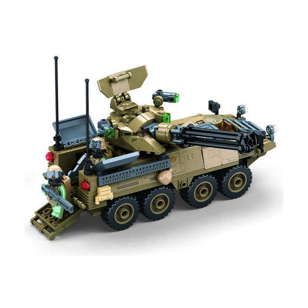 Sluban Army OEF Stryker ADS Air Defense Vehicle Brick Set, 320 Pieces, Ages 6+