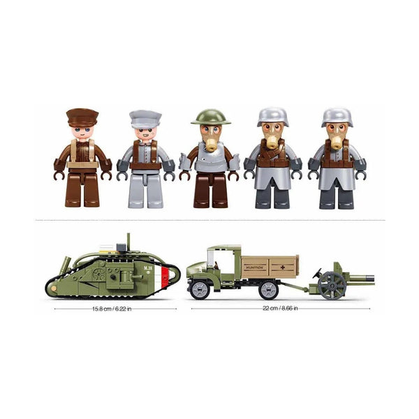 Sluban Army WWI Mark V Tank Offensive Action 516 Pieces - Brick Set