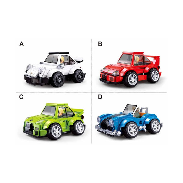 Sluban MCAR Legendary Supercar Brick Building Kit, Single Box from a 4-Car Series