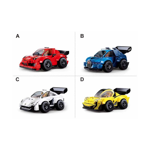 Sluban Mcar Hell of Flush Supercar 4 Types - Mini Brick Pack
