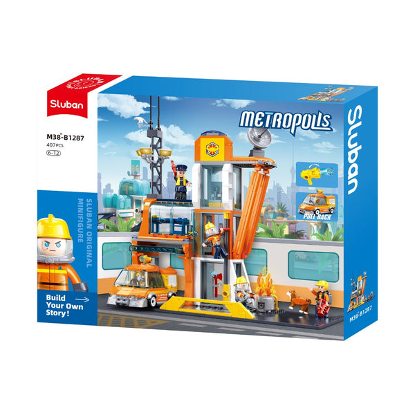 Sluban Metropolis Rescue Headquarters 407 Pieces - City Brick Set