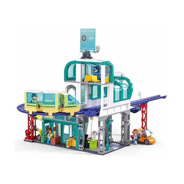 Sluban Metropolis Central Train Station 592 Pieces - City Brick Set