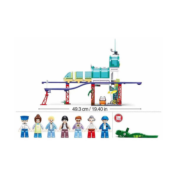 Sluban Metropolis Central Train Station 592 Pieces - City Brick Set