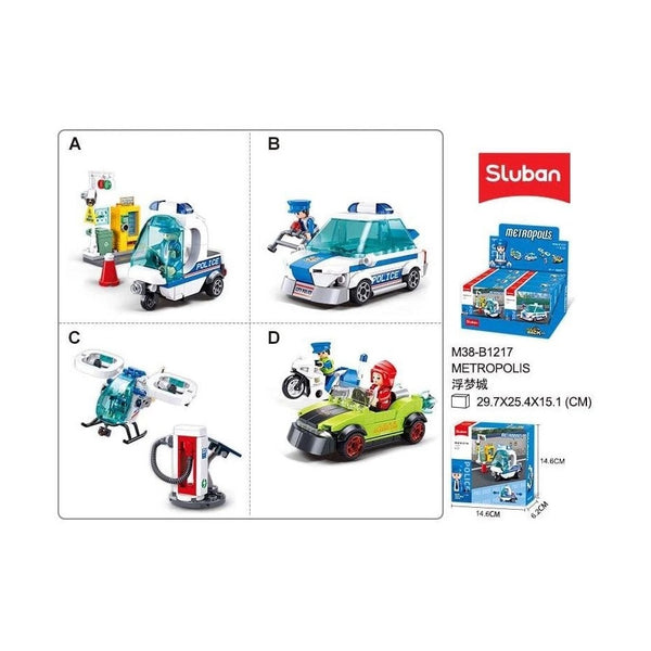 Sluban Metropolis Patrol Minifigures 4 Types - City Brick Figures