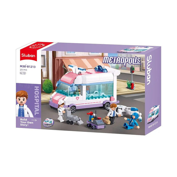 Sluban Metropolis Doctor Rescue - Pull Back City Brick Building Set