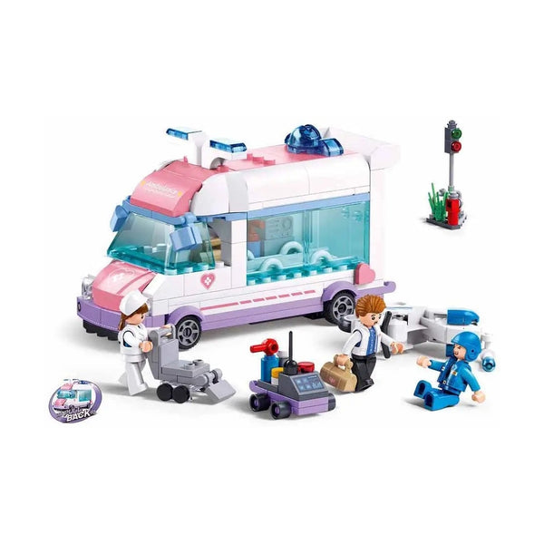 Sluban Metropolis Doctor Rescue - Pull Back City Brick Building Set