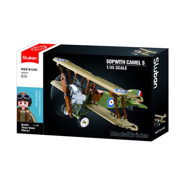 Sluban Modelbricks Sopwith Camel Biplane 1/35 - 293 Piece Display Set
