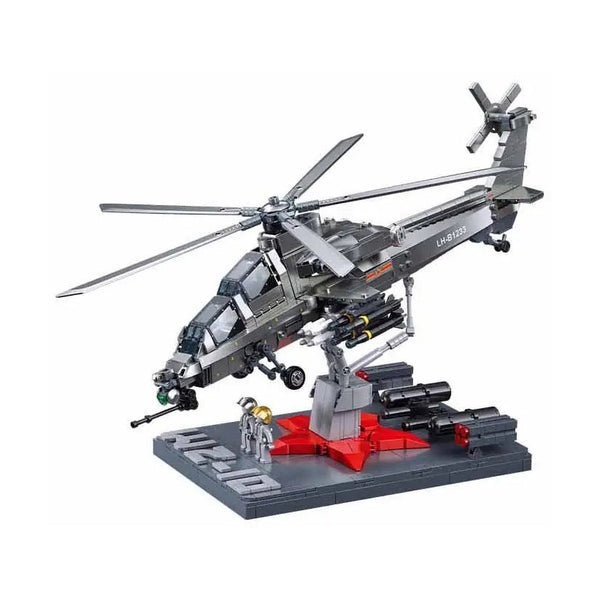 Sluban Modelbricks WZ-10 Helicopter Metal Coating - 914 Piece Model