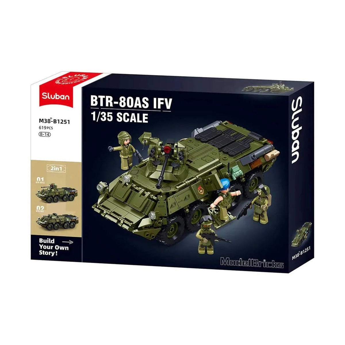 Sluban Modelbricks BTR-80A Infantry Fighting Vehicle - 611 Piece Kit